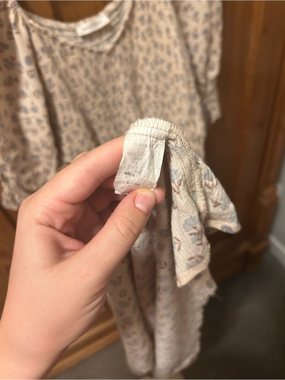 Neuflora Smocked Floral Midi Dress in Cream - Picture 3 of 4
